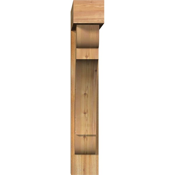 Olympic Block Rough Sawn Bracket W/ Offset Brace, Western Red Cedar, 8W X 36D X 48H